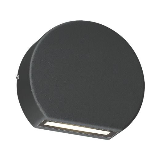 Indigo outdoor wall lamp LED anthracite oval down 100mm 3W