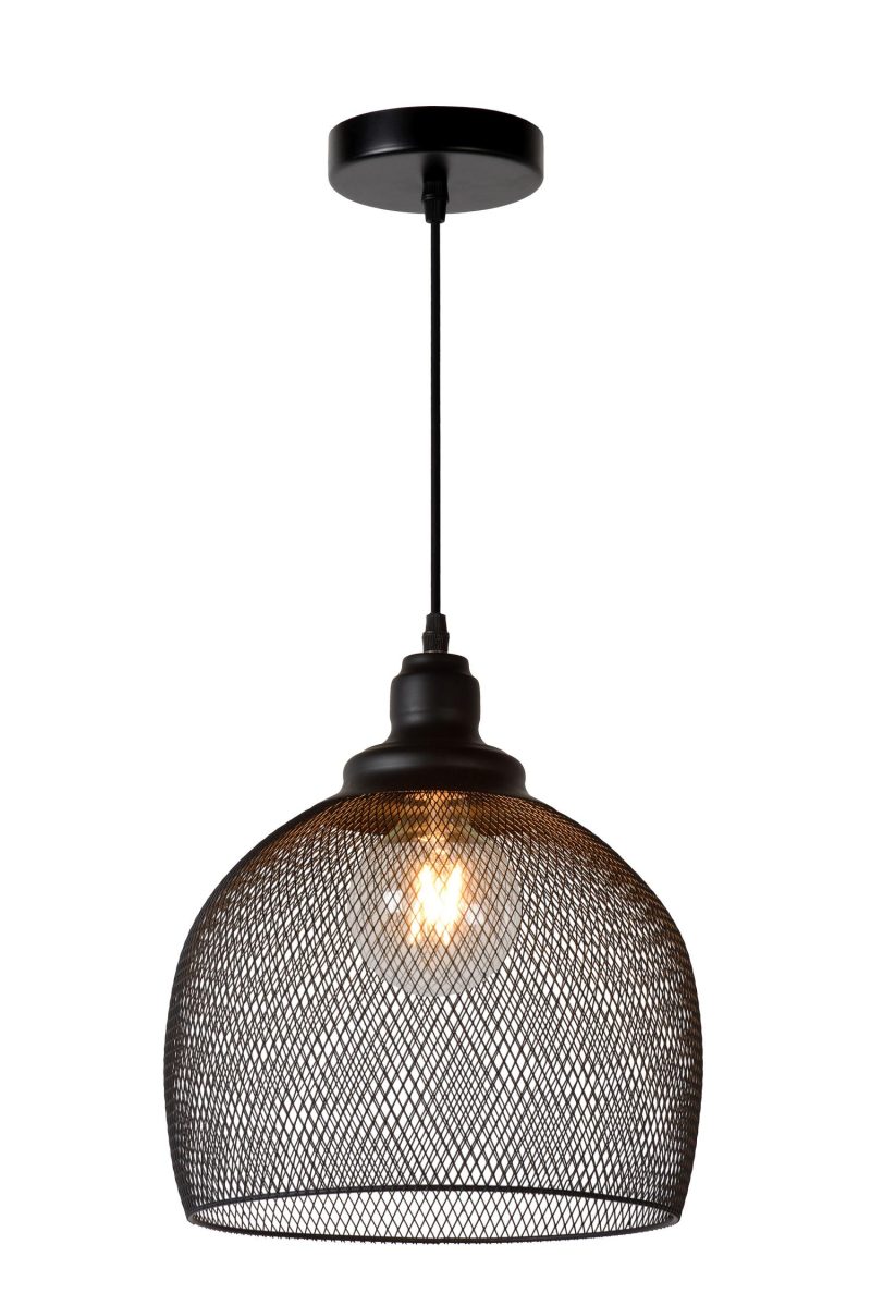 LUCIDE MESH - Lampada a Sospensione - Ø 28 cm - 1xE27 - Nera