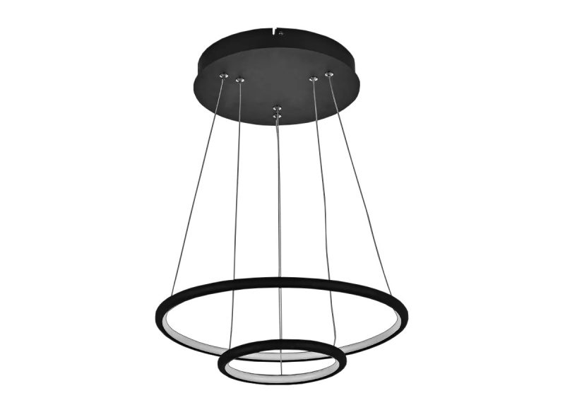Fantasia Annu hanglamp 2 ringen zwart LED 36W dimbaar Ø400mm