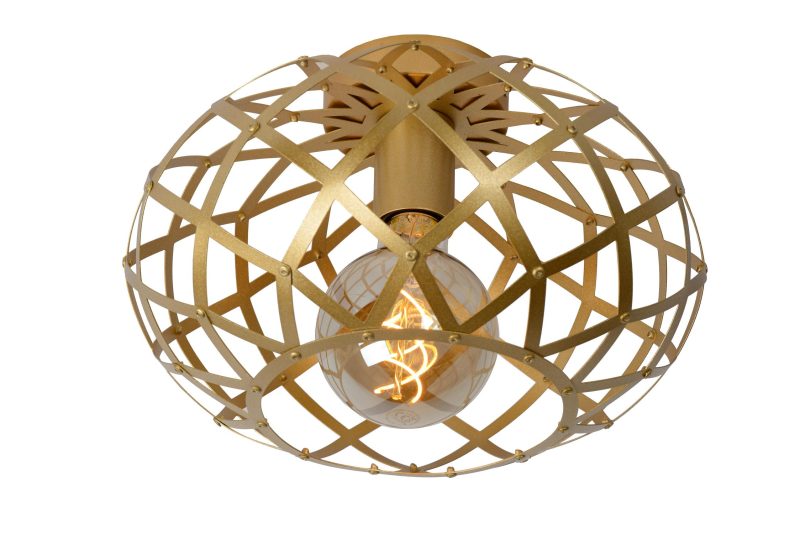LUCIDE WOLFRAM - Lampada da Soffitto - Ø 30 cm - 1xE27 - Oro Opaco / Ottone