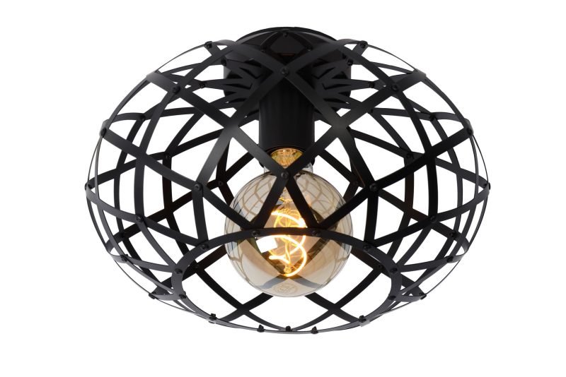 LUCIDE WOLFRAM - Ceiling Light - Ø 30 cm - 1xE27 - Black