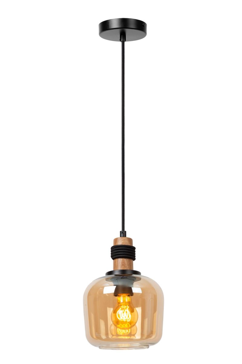 LUCIDE ILONA - Hanglamp - Ø 18 cm - 1xE27 - Amber