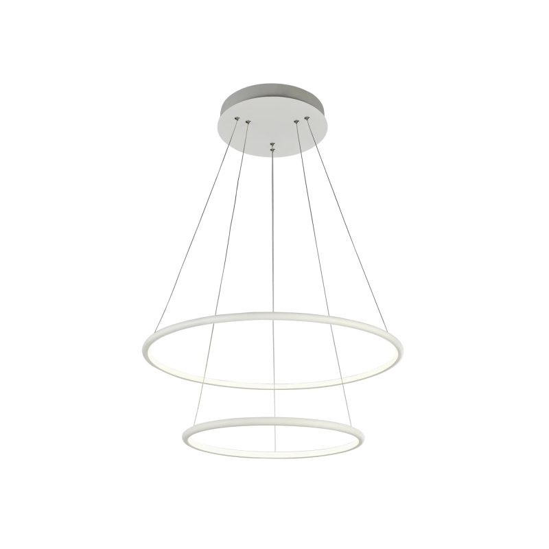 Fantasia Annu hanglamp met 2 ringen, wit, 53W dimbaar, instelbare hoogte