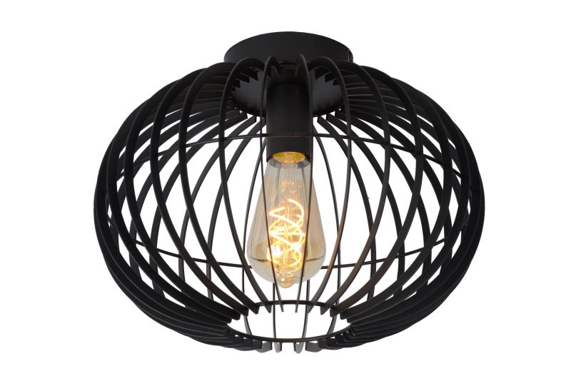 LUCIDE REDA - Deckenleuchte - Ø 32 cm - 1xE27 - Schwarz