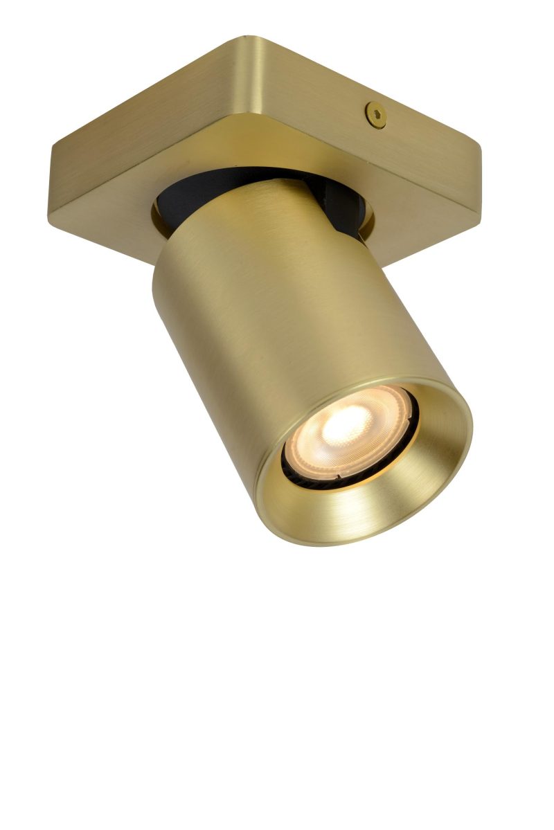 LUCIDE NIGEL - Plafondspot - LED Dim to warm - GU10 - 1x5W 2200K/3000K - Mat Goud / Messing