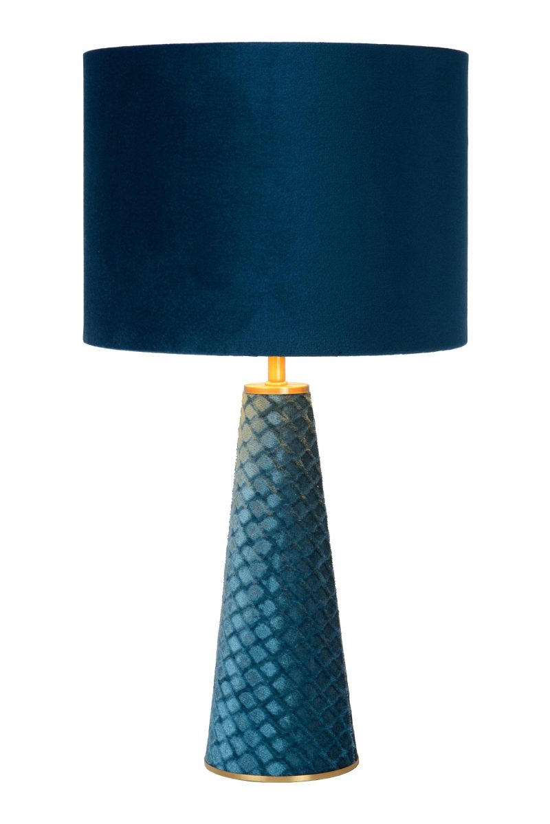 LUCIDE EXTRAVAGANZA VELVET - Lampe de Table - Ø 25 cm - 1xE27 - Turquoise