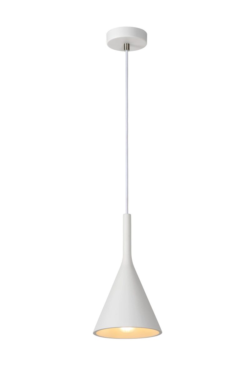 LUCIDE GIPSY - Hanglamp - Ø 16,5 cm - 1xE27 - Wit