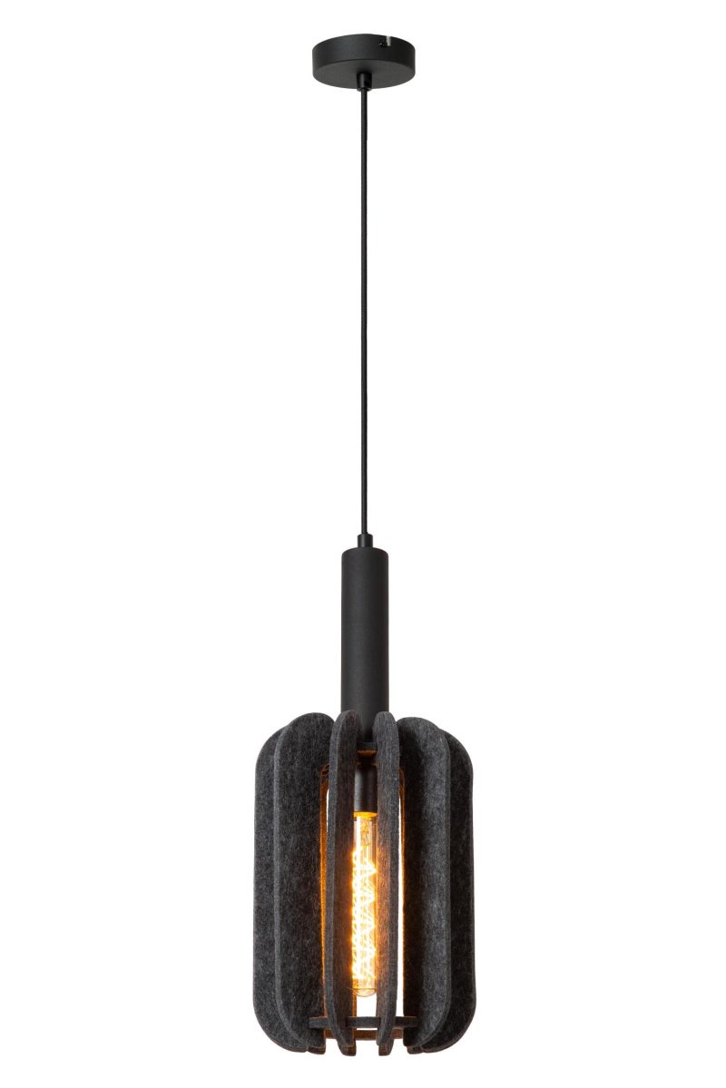 LUCIDE RAFAL - Pendelleuchte - Ø 20 cm - 1xE27 - Grau