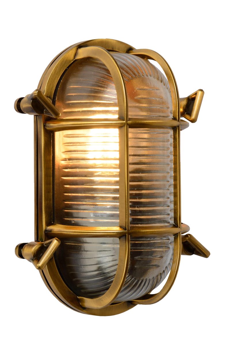 LUCIDE DUDLEY - Wandlamp Buiten - 1xE27 - IP65 - Mat Goud / Messing