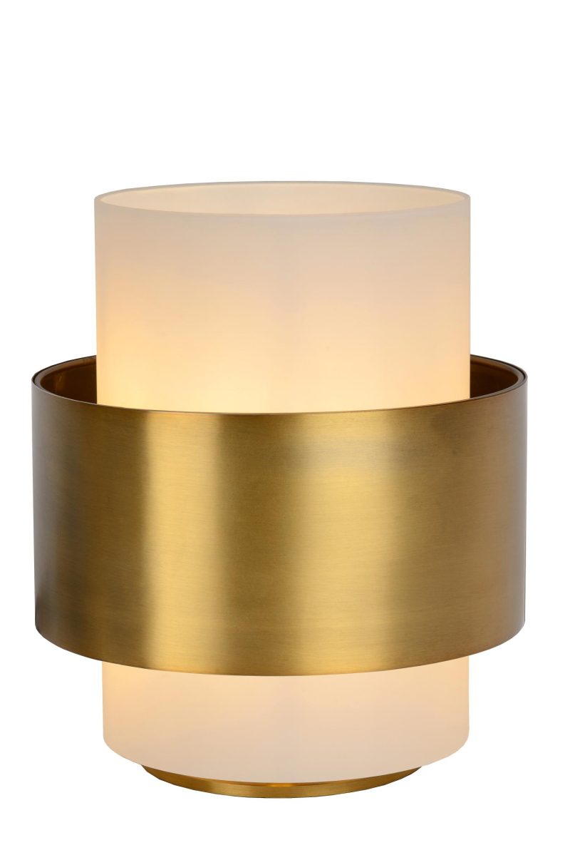 LUCIDE FIRMIN - Lampe de Table - Ø 20 cm - 1xE27 - Or Mat / Laiton