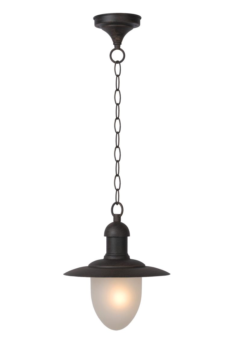 LUCIDE ARUBA - Lampada a Sospensione Esterna - Ø 25 cm - 1xE27 - IP44 - Marrone Ruggine