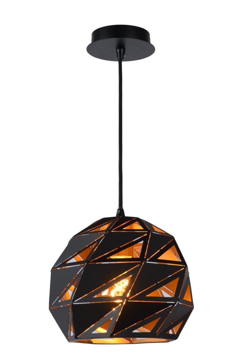 LUCIDE MALUNGA - Lampada a Sospensione - Ø 25 cm - 1xE27 - Nera