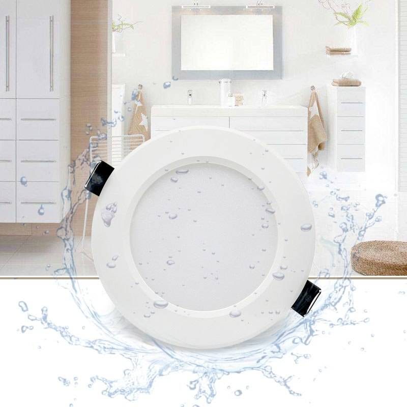 Foco empotrable LED 105 mm 7W regulable IP44 blanco