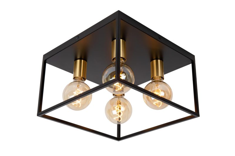 LUCIDE RUBEN - Ceiling Light - 4xE27 - Black