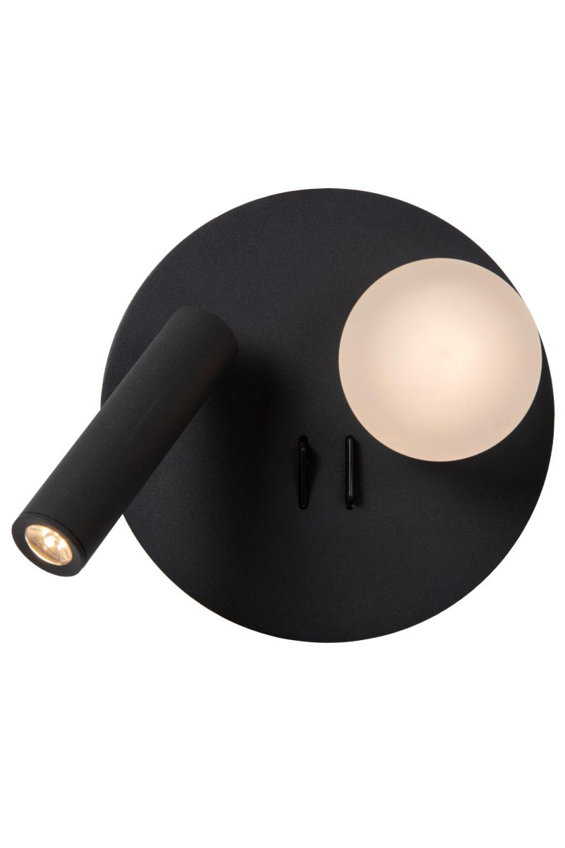 LUCIDE MATIZ - Bedlamp - LED - 1x3,7W 3000K - Met USB oplaadpunt - Zwart