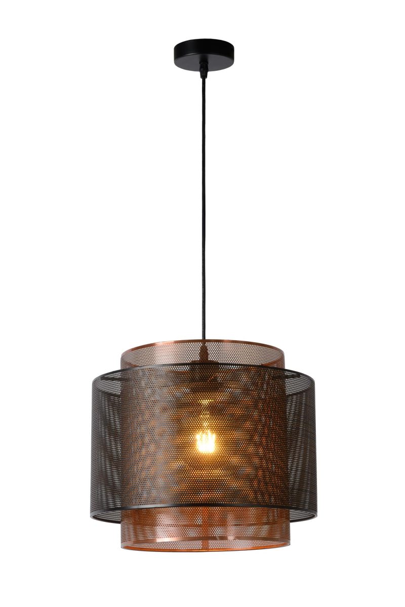 LUCIDE ORRIN - Lampada a Sospensione - Ø 34 cm - 1xE27 - Nera