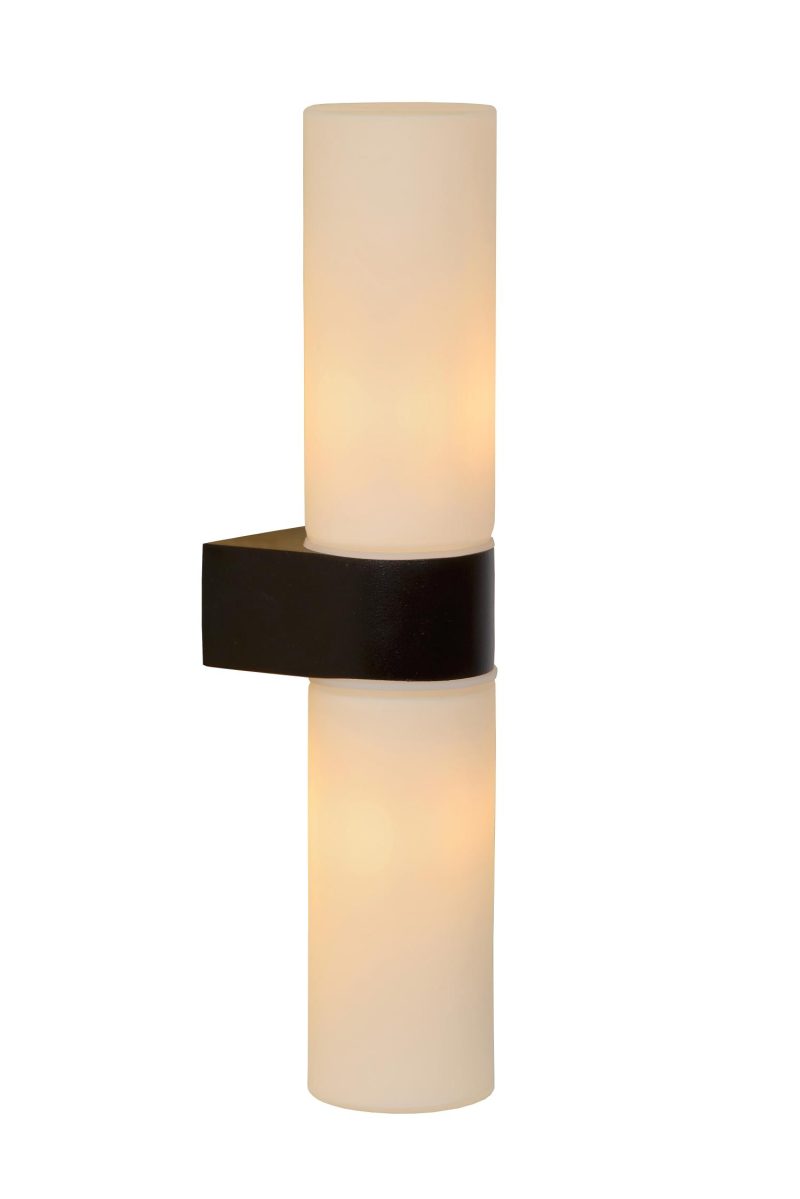 LUCIDE JESSE - Wandlamp Badkamer - 2xG9 - IP44 - Zwart