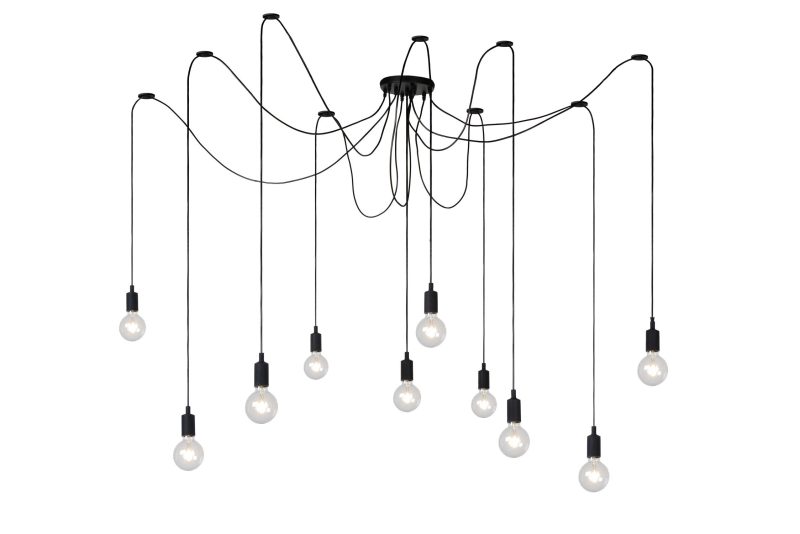 LUCIDE FIX - Lampada a Sospensione - 10xE27 - Nera