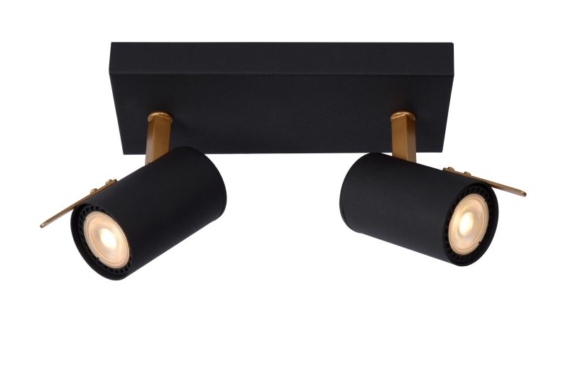 LUCIDE GRONY - Ceiling Spot - LED Dim to Warm - GU10 - 2x5W 2200K/3000K - Black