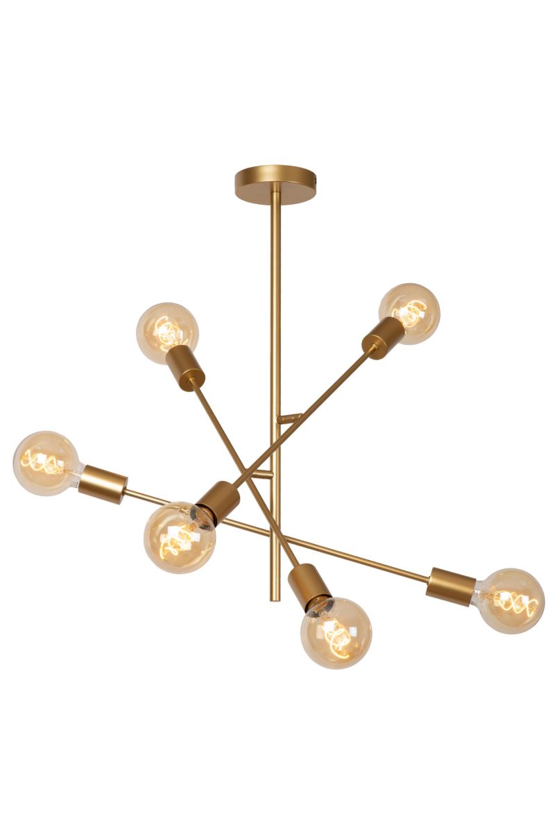 LUCIDE LESTER - Deckenleuchte - 6xE27 - Matt Gold / Messing