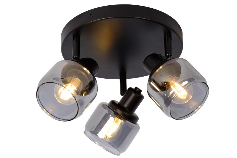 LUCIDE BJORN - Faretto da Soffitto - Ø 38 cm - 3xE14 - Nero