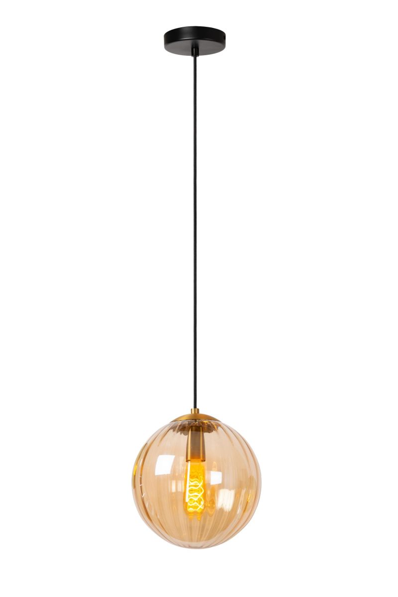 LUCIDE MONSARAZ - Lampada a Sospensione - Ø 25 cm - 1xE27 - Ambra