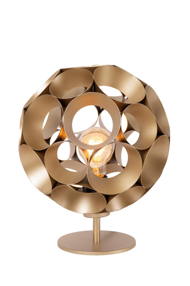 LUCIDE HANNELORE - Lampe de Table - Ø 25 cm - 1xE27 - Or Mat / Laiton