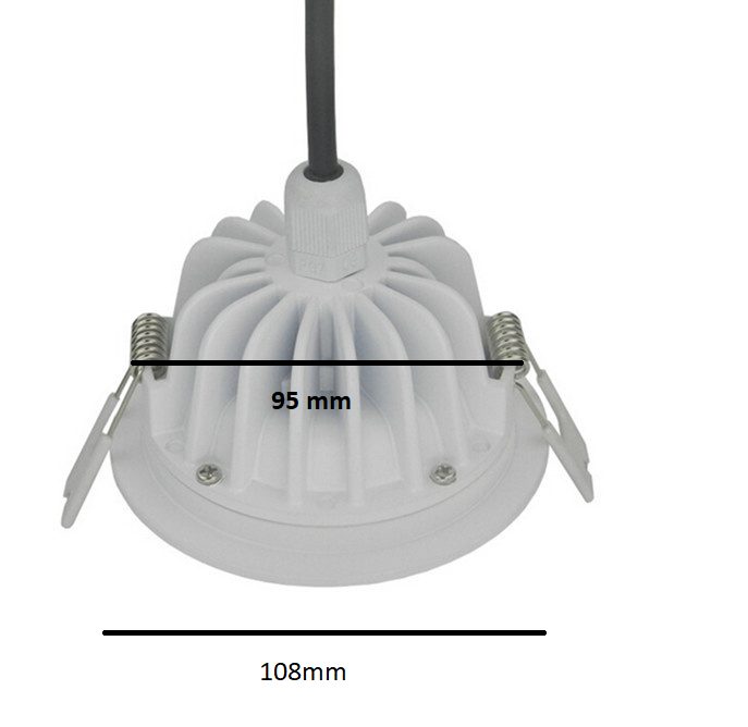 Bad-Einbaustrahler 15W LED IP65 Lochgröße 95mm dimmbar