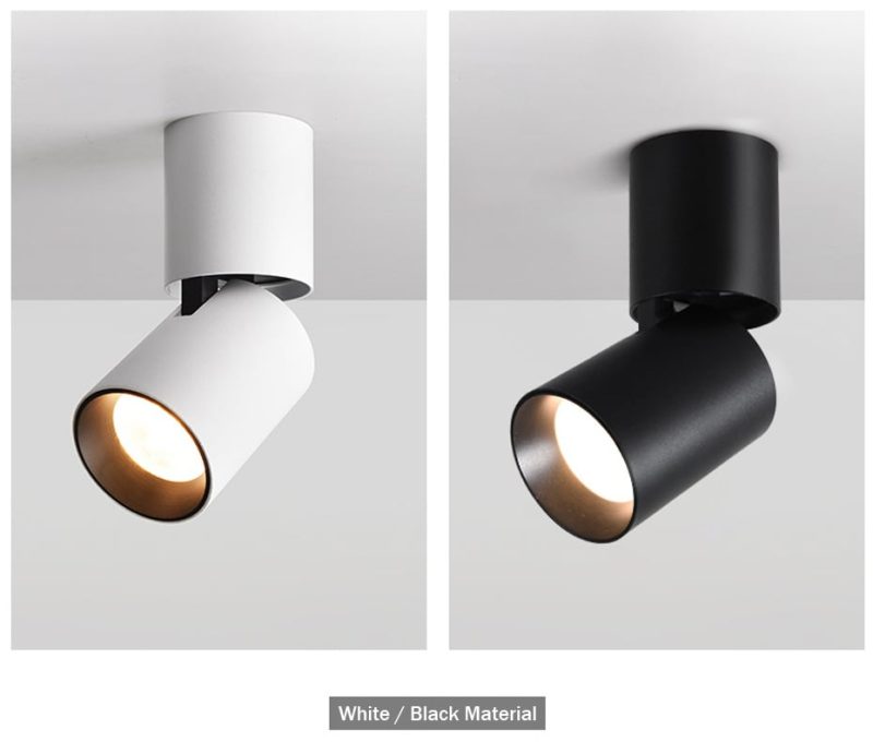 Cylinder spotlight 7W LED dimmable white, adjustable head