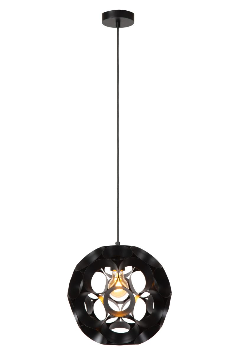 LUCIDE HANNELORE - Pendelleuchte - Ø 30 cm - 1xE27 - Schwarz