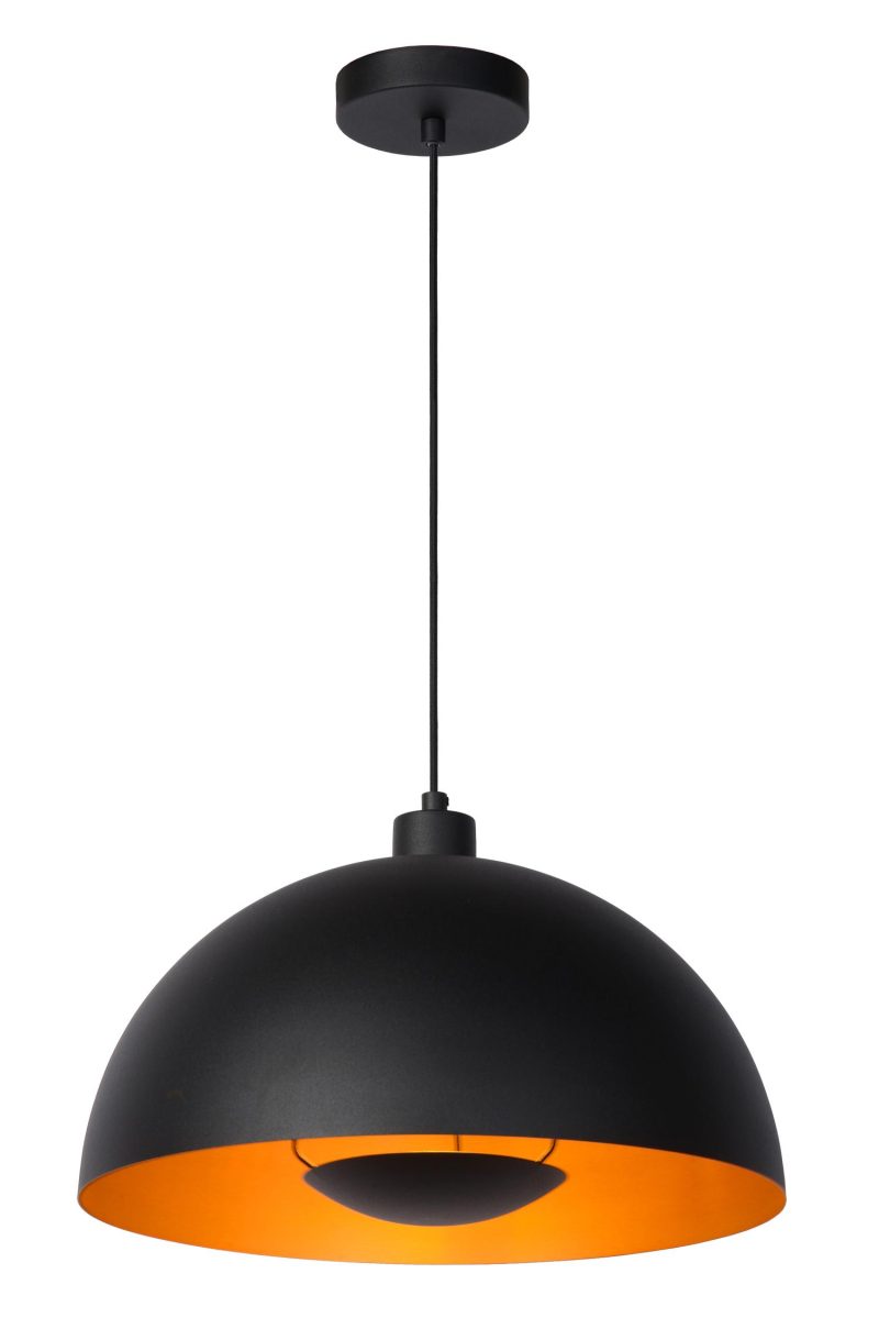 LUCIDE SIEMON - Lampada a Sospensione - Ø 40 cm - 1xE27 - Nera