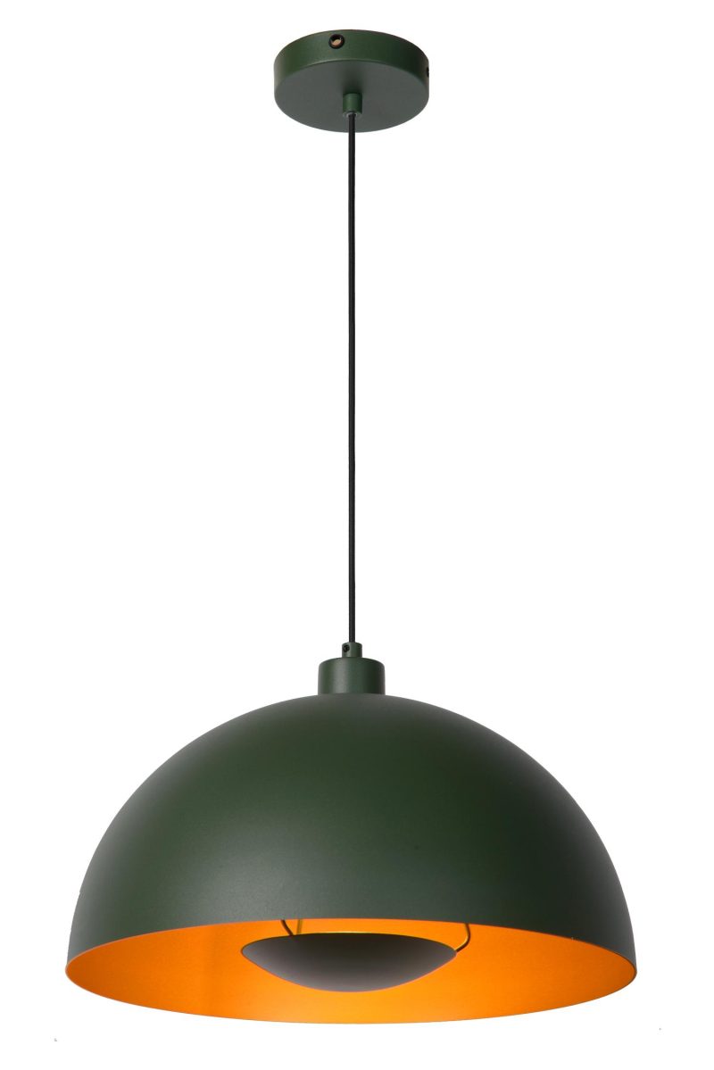LUCIDE SIEMON - Pendelleuchte - Ø 40 cm - 1xE27 - Grün