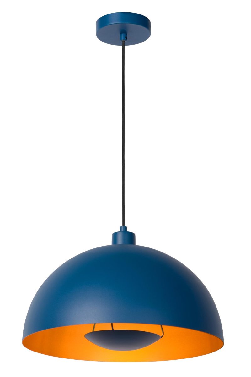 LUCIDE SIEMON - Pendelleuchte - Ø 40 cm - 1xE27 - Blau