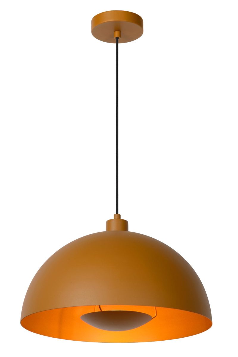 LUCIDE SIEMON - Lampada a Sospensione - Ø 40 cm - 1xE27 - Giallo Senape