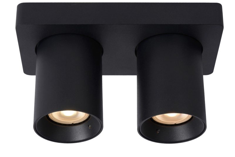 LUCIDE NIGEL - Faretto da Soffitto - LED Dim to Warm - GU10 - 2x5W 2200K/3000K - Nero