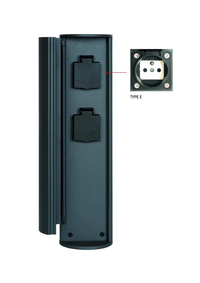 LUCIDE POWERPOINT - Colonne de prise extérieure - Type E - IP44