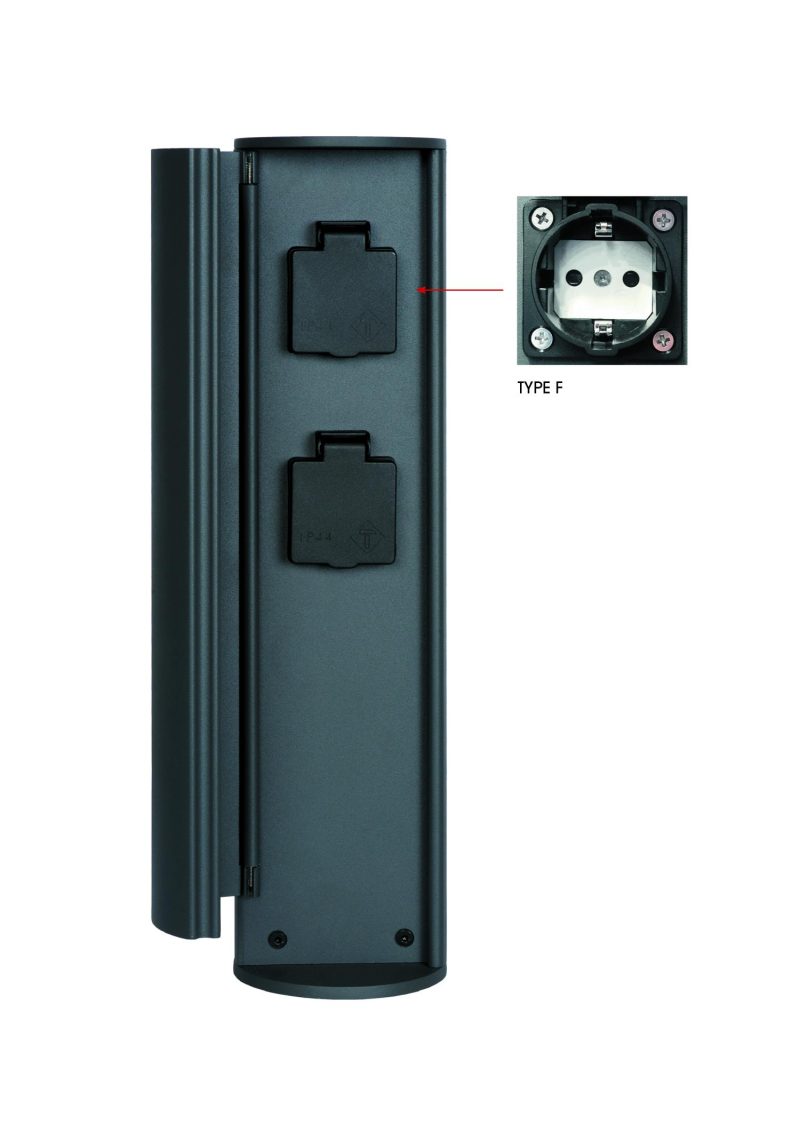 LUCIDE POWERPOINT - Outdoor Socket Column - Type F - IP44
