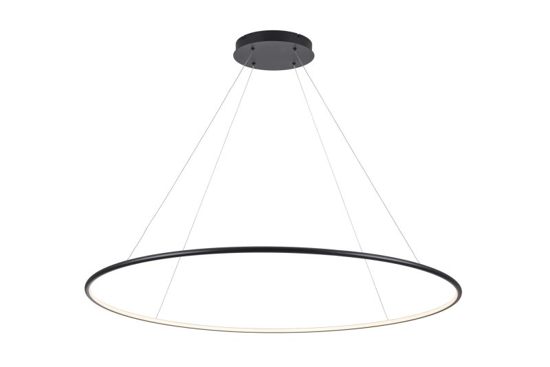 Fantasia Annu lampada a sospensione LED anello nero ø120 cm dimmerabile