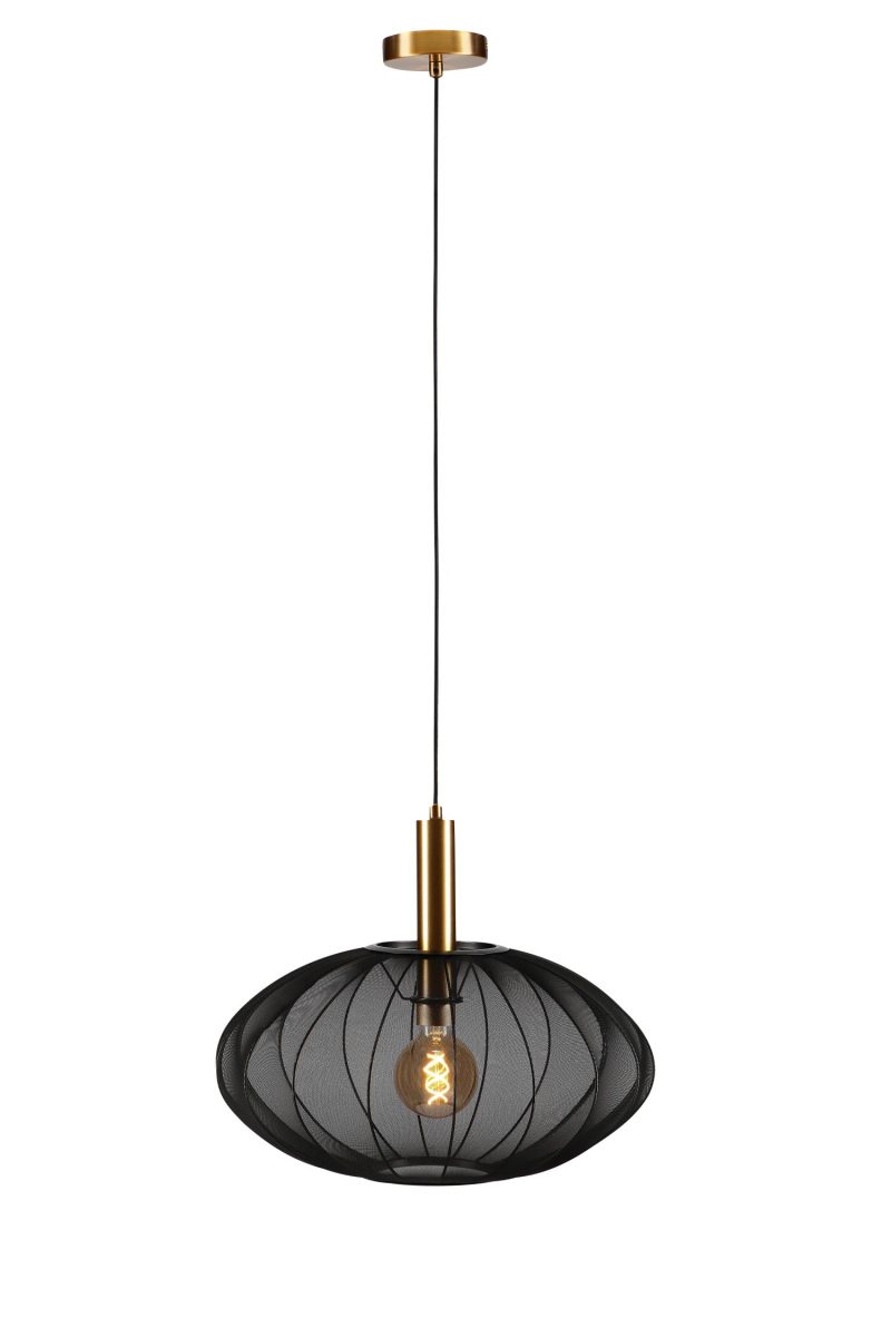 LUCIDE CORINA - Pendelleuchte - Ø 50 cm - 1xE27 - Schwarz