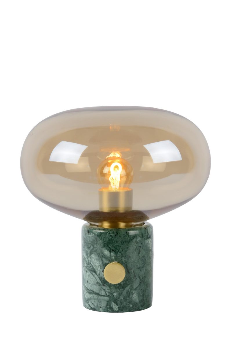 LUCIDE CHARLIZE - Lampe de Table - Ø 23 cm - 1xE27 - Ambre