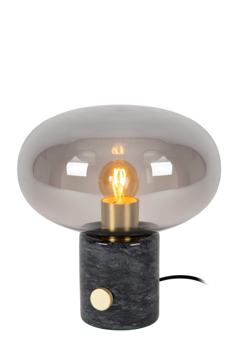 LUCIDE CHARLIZE - Lampada da Tavolo - Ø 23 cm - 1xE27 - Fumé