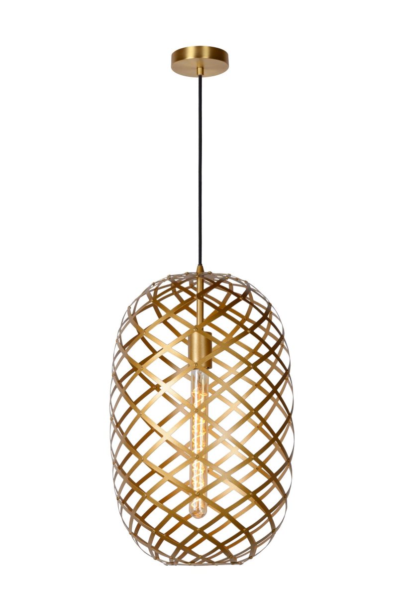 LUCIDE WOLFRAM - Hanglamp - Ø 32 cm - 1xE27 - Mat Goud / Messing