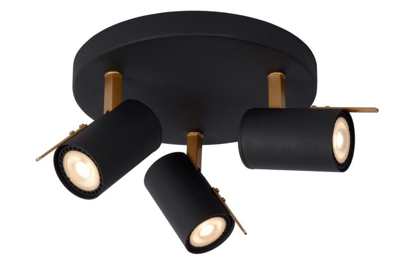 LUCIDE GRONY - Faretto da Soffitto - LED Dim to Warm - GU10 - 3x5W 2200K/3000K - Nero