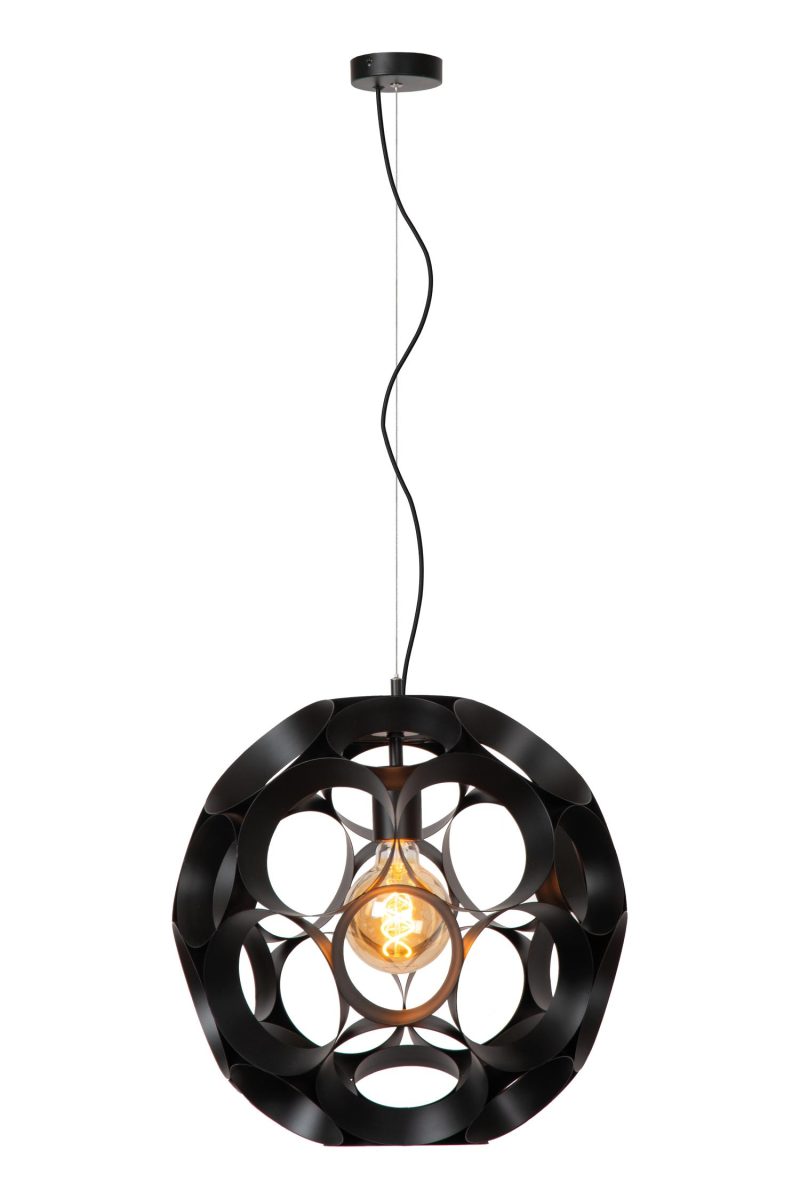 LUCIDE HANNELORE - Lampada a Sospensione - Ø 40 cm - 1xE27 - Nera