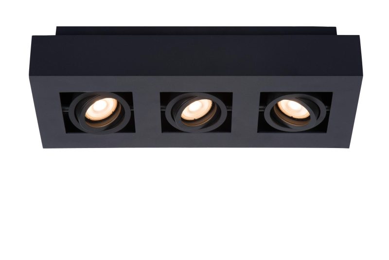 LUCIDE XIRAX - Deckenstrahler - LED Dim to Warm - GU10 - 3x5W 2200K/3000K - Schwarz