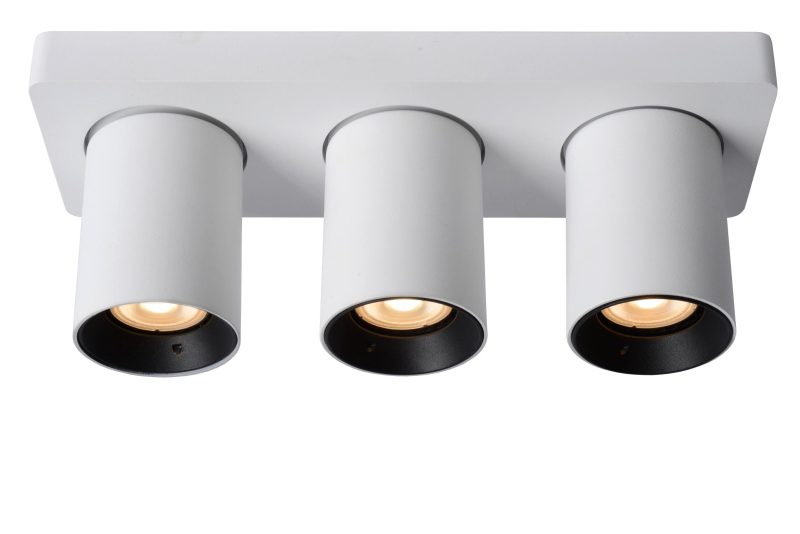 LUCIDE NIGEL - Faretto da Soffitto - LED Dim to Warm - GU10 - 3x5W 2200K/3000K - Bianco