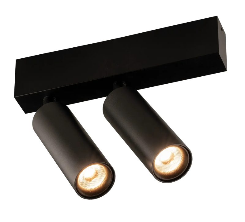 Fantasia Lopal LED plafondspot zwart, 2-lichts, richtbaar, 2x4,5W
