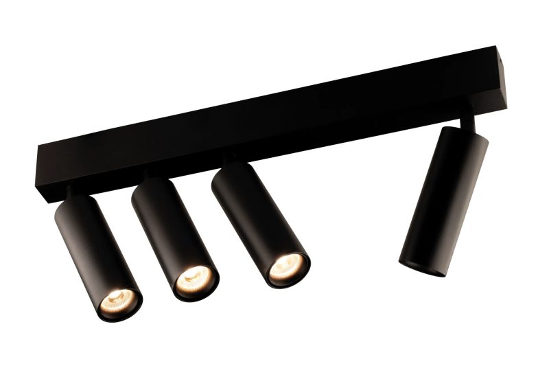 Fantasia Lopal 4L LED plafondspot zwart, 4x richtbaar, dimbaar