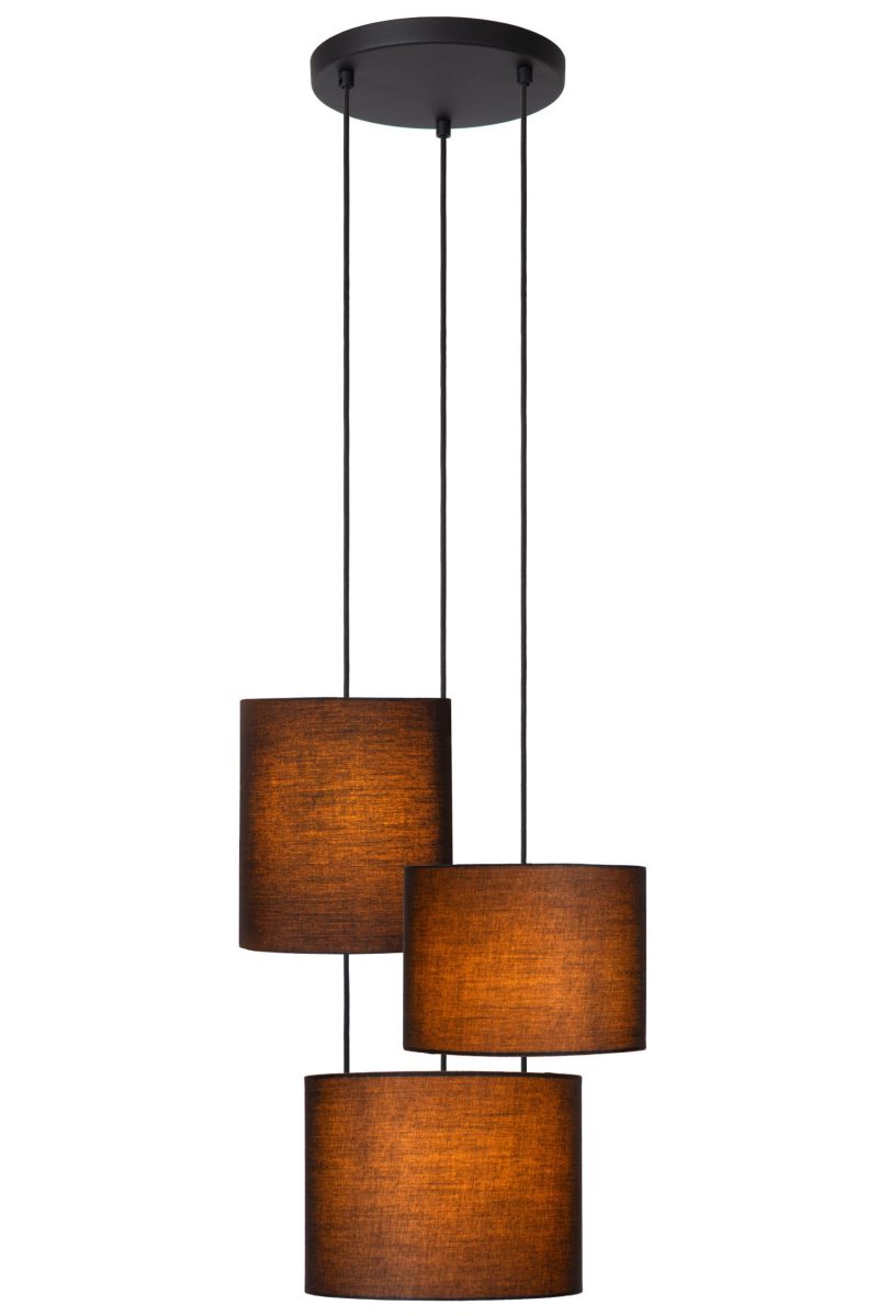LUCIDE MAYA - Lampada a Sospensione - Ø 46 cm - 3xE27 - Nera