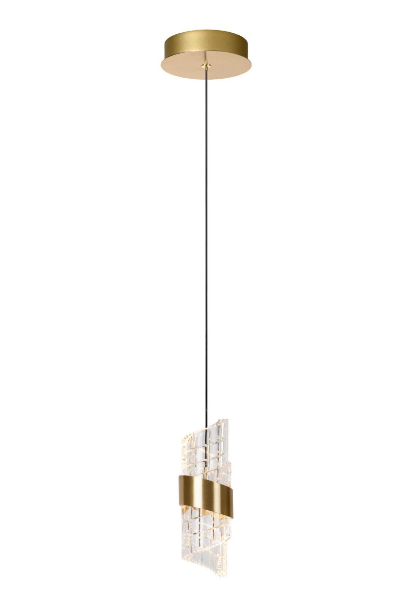 LUCIDE KLIGANDE - Lampada a Sospensione - Ø 13 cm - LED - 1x9W 2700K - Oro Opaco / Ottone